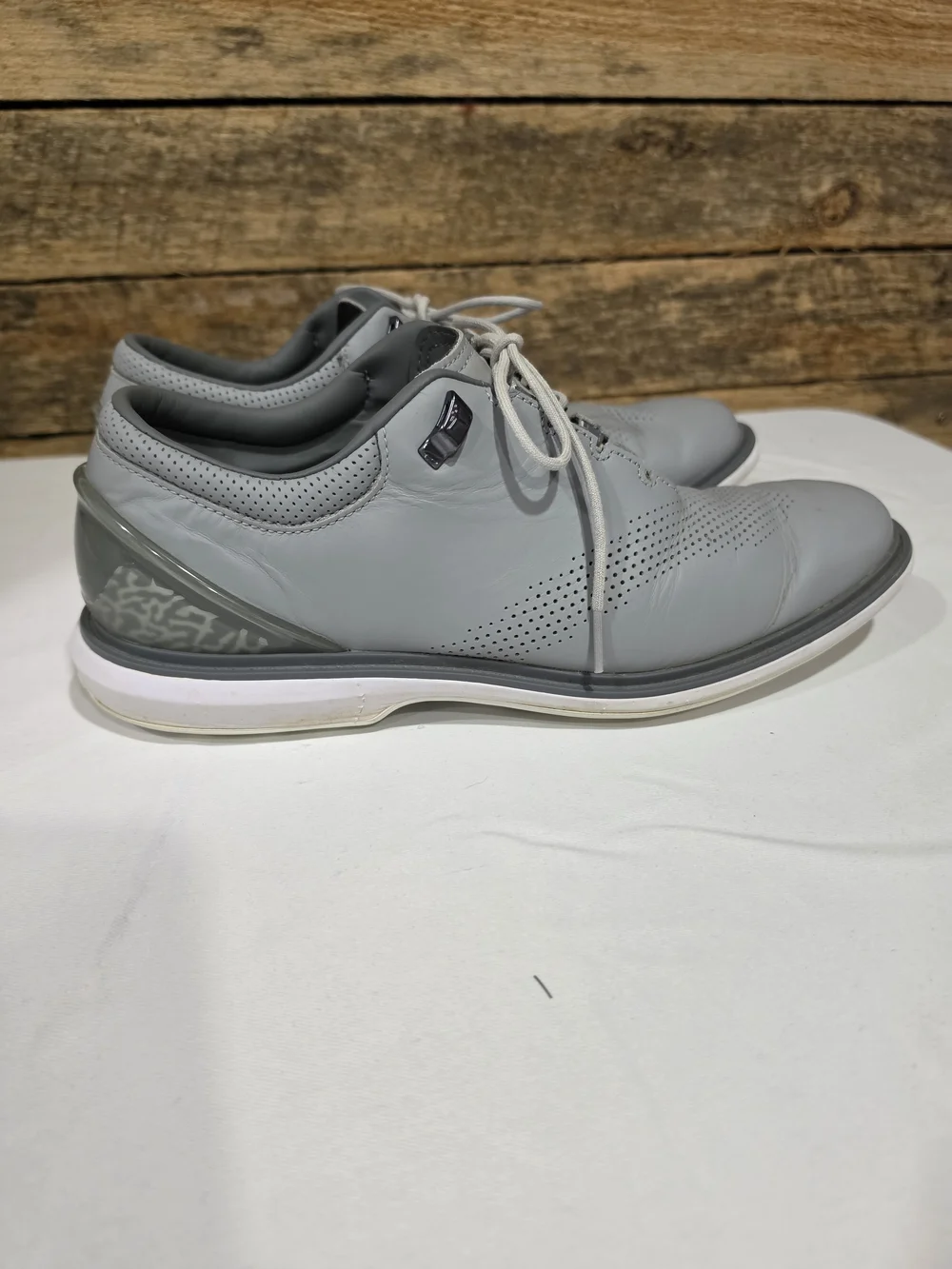 Nike Men's Gray Perforated Leather Oxfords